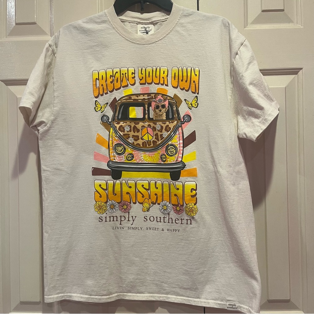 Simply Southern Create Your Own Sunshine Shirt Dog VW Bus Size L